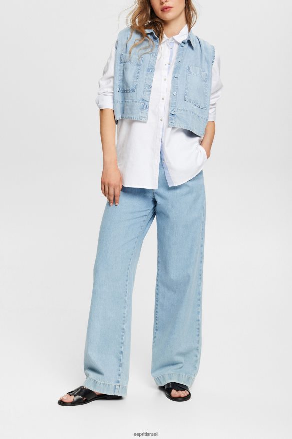 חולצות il Esprit נשים חולצת חולצה עשויה 100% כותנה לבן X088P4514