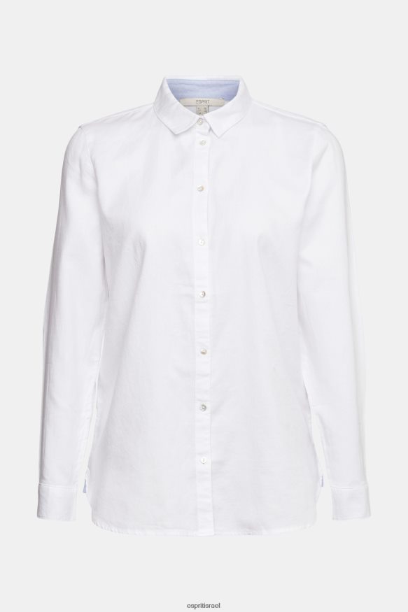 חולצות il Esprit נשים חולצת חולצה עשויה 100% כותנה לבן X088P4514