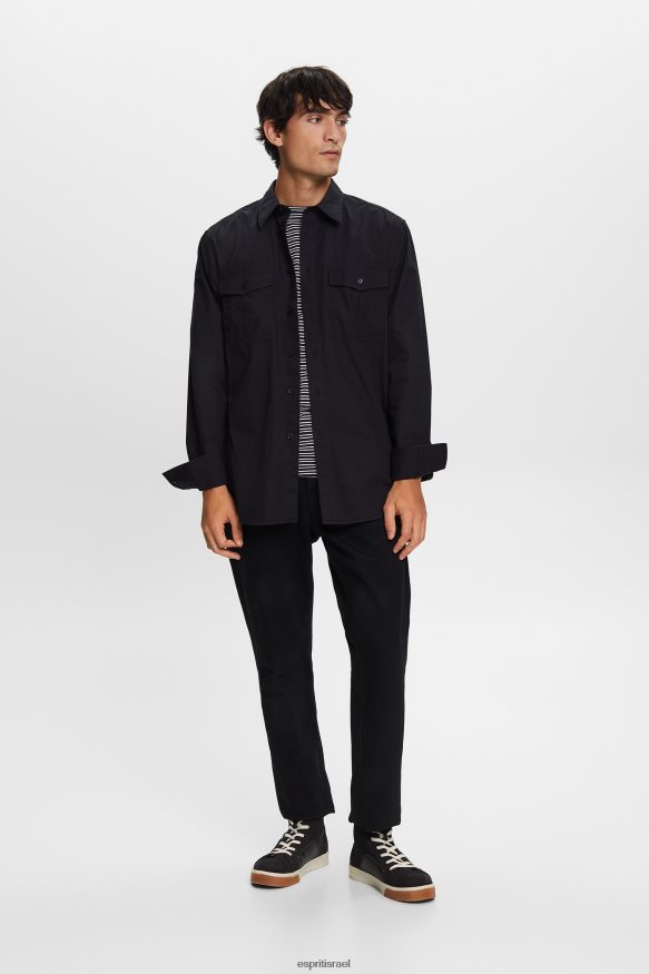 חולצות il Esprit גברים חולצת שימוש, 100% כותנה שָׁחוֹר X088P4571