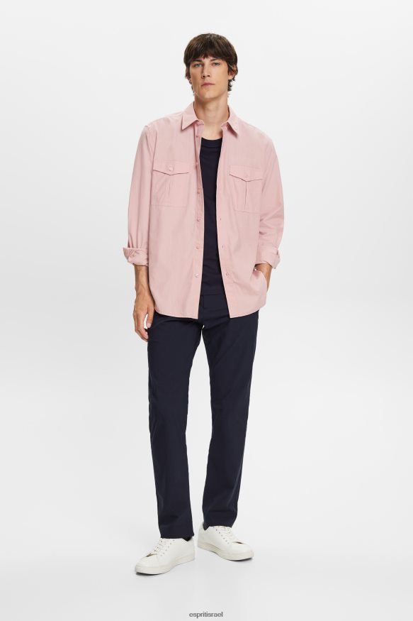 חולצות il Esprit גברים חולצת שימוש, 100% כותנה ורוד ישן X088P4573
