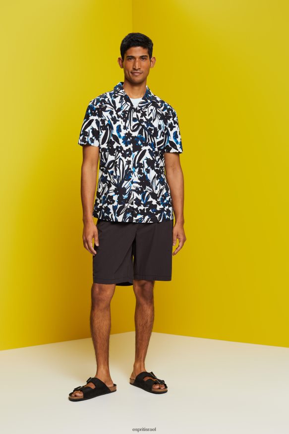 חולצות il Esprit גברים חולצה עם שרוולים קצרים בדוגמת 100% כותנה חיל הים X088P4613