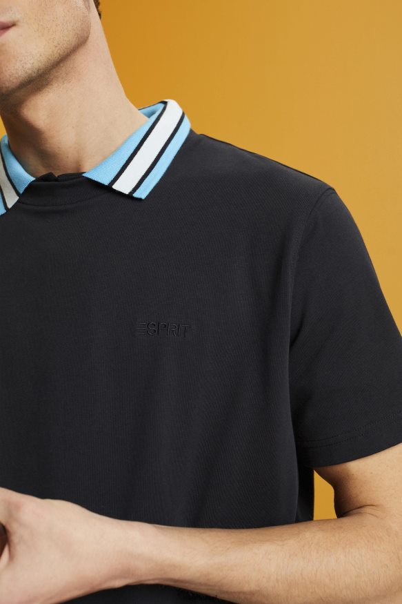 חולצות טריקו il Esprit גברים חולצת טי לוגו, 100% כותנה שָׁחוֹר X088P4668