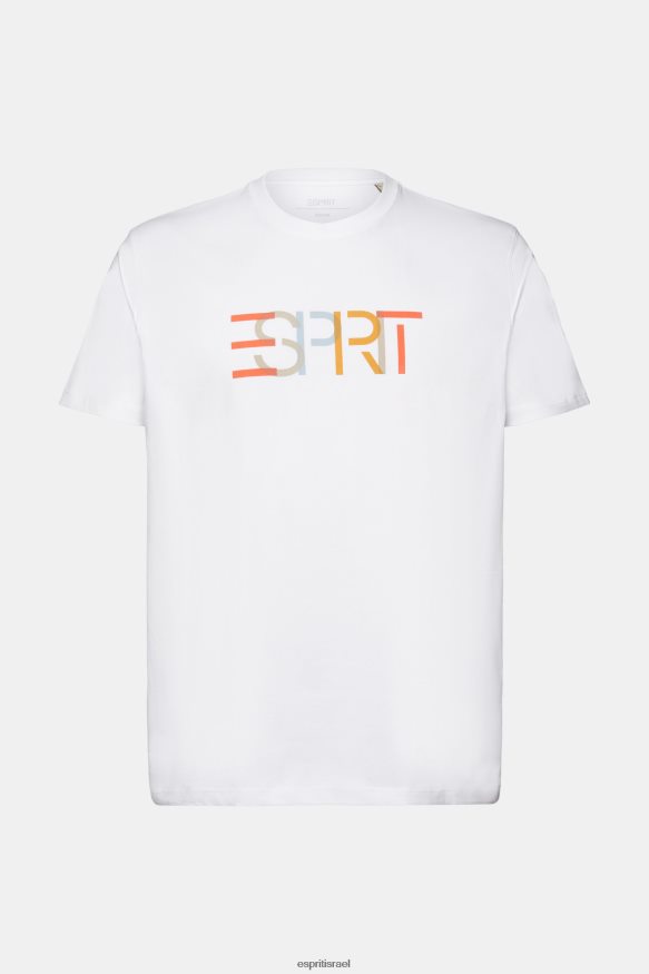 חולצות טריקו il Esprit גברים חולצת טי עם הדפס קדמי, 100% כותנה לבן X088P4738