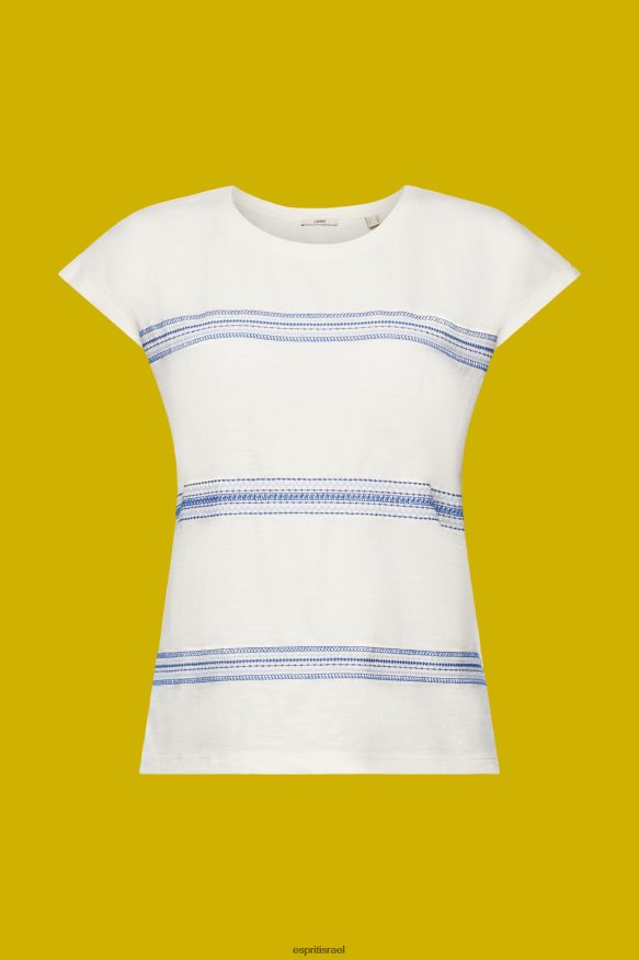 חולצות טריקו il Esprit נשים חולצת טי רקומה, 100% כותנה קרח X088P497