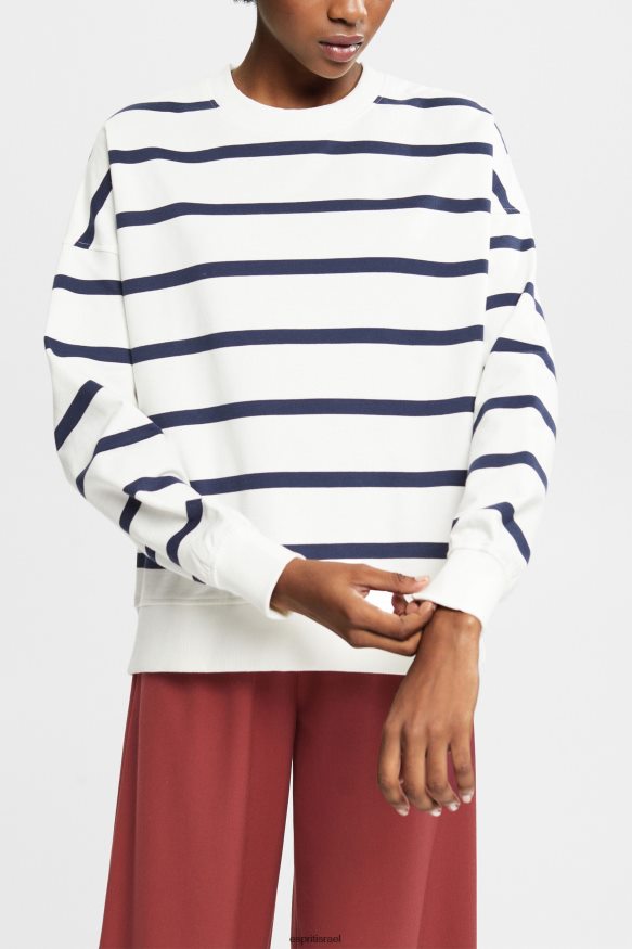 סווטשירטים וקפוצ'ונים il Esprit נשים סווטשירט מודפס עם צווארון C צבע קרם X088P4347