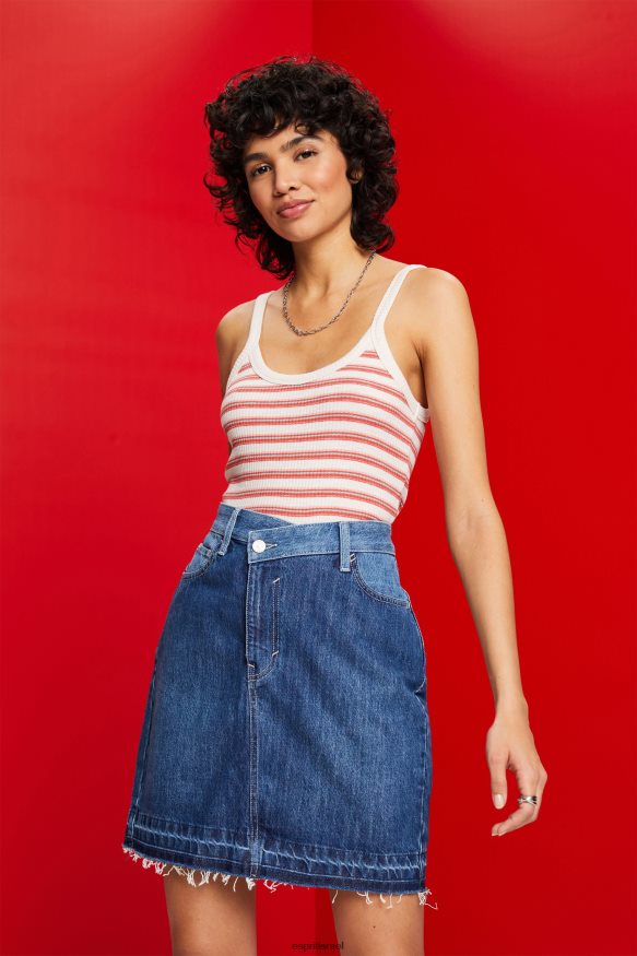 טַנק il Esprit נשים גופיית צלעות מפוספסת ורוד פסטל X088P4103