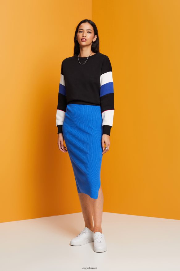 שמלות il Esprit נשים שמלת סריג בצלעות, תערובת פשתן כחול בהיר X088P4112