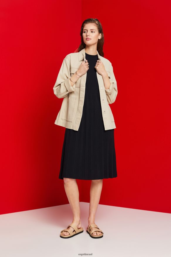 שמלות il Esprit נשים שמלת מקסי קפלים וללא שרוולים עם צווארון שָׁחוֹר X088P4124