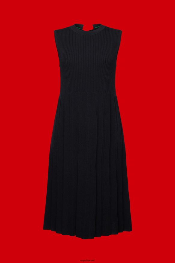 שמלות il Esprit נשים שמלת מקסי קפלים וללא שרוולים עם צווארון שָׁחוֹר X088P4124