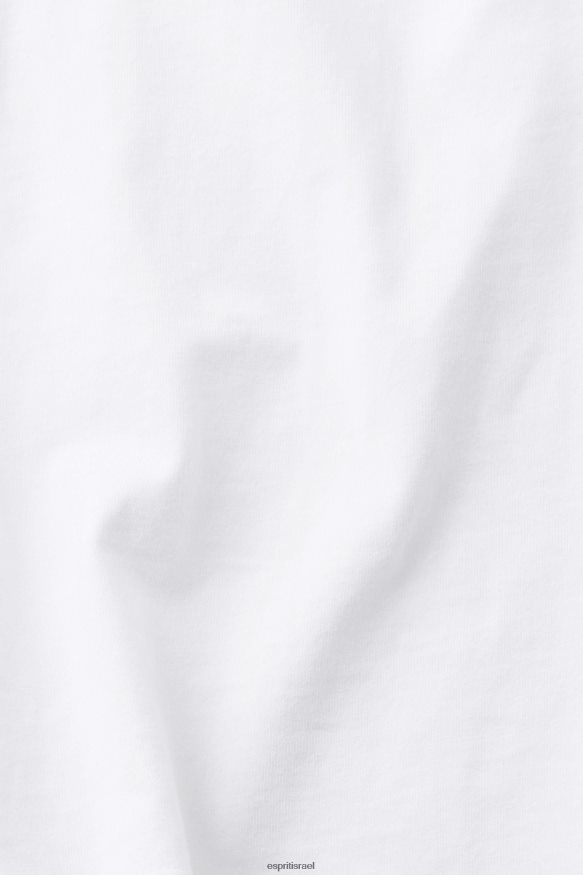 חולצות טריקו il Esprit נשים חולצת טריקו מכותנה עם לוגו רקום לבן X088P4147