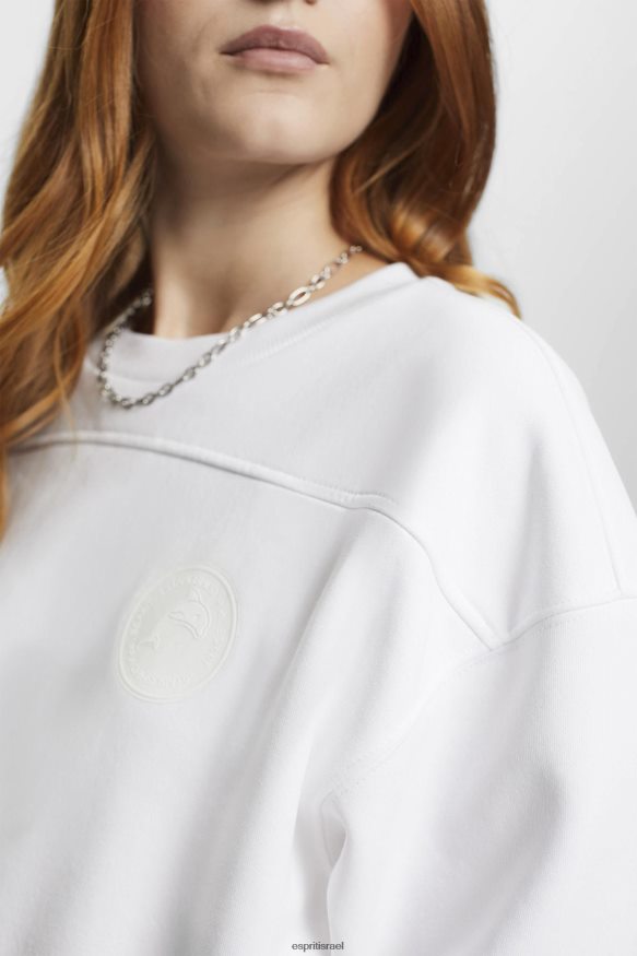סווטשירטים וקפוצ'ונים il Esprit נשים סווטשירט קצוץ לבן X088P4153