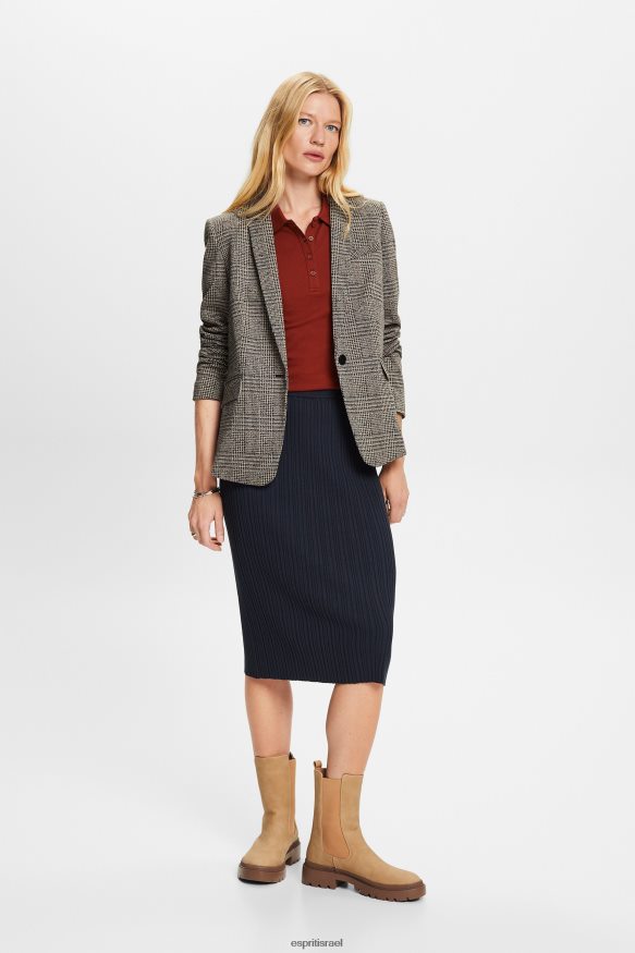 חצאיות il Esprit נשים חצאית מידי סריג צלעות כחול בנזין X088P421