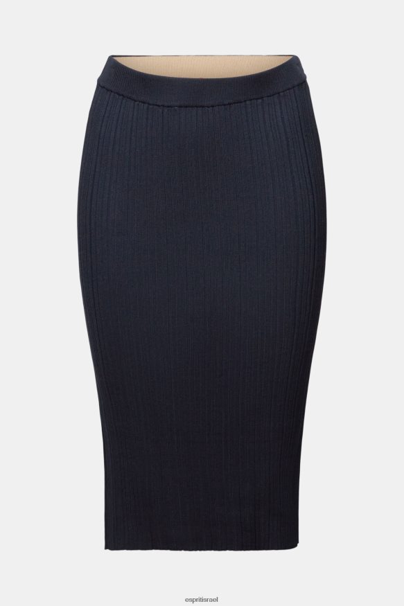 חצאיות il Esprit נשים חצאית מידי סריג צלעות כחול בנזין X088P421