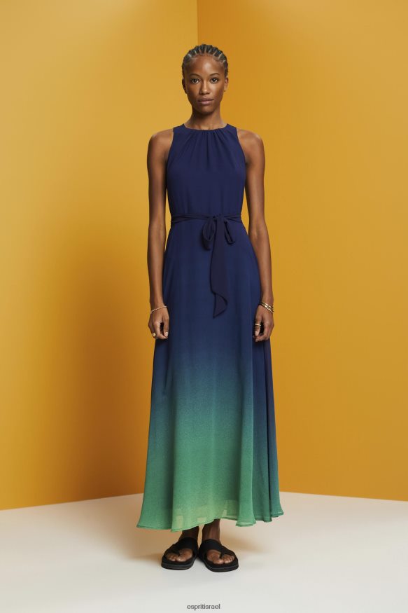 שמלות il Esprit נשים שמלת מקסי ללא שרוולים עם דפוס פרחוני אופנתי חיל הים X088P4258