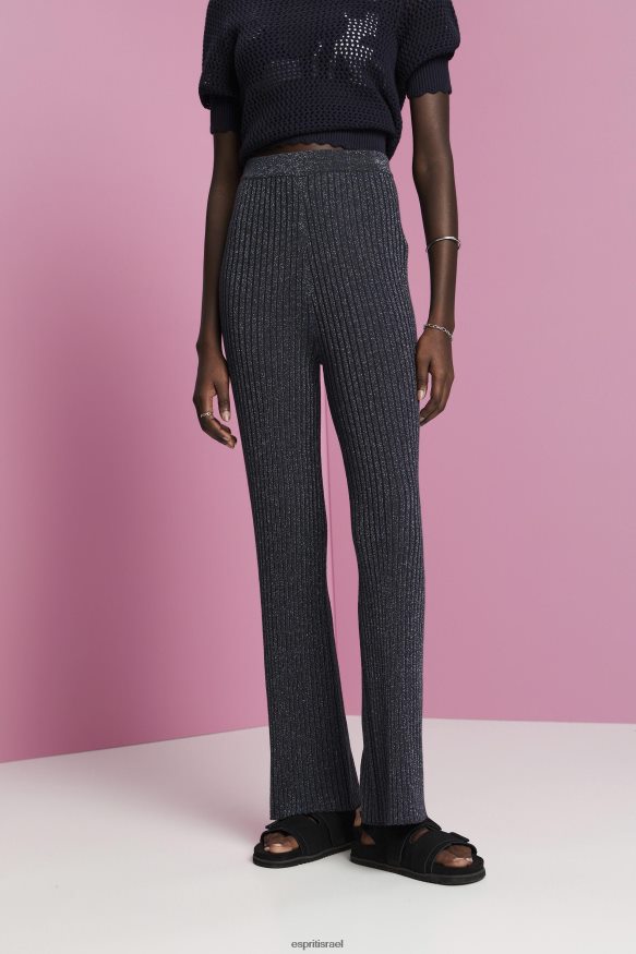 מכנסיים ומכנסיים il Esprit נשים מכנסיים סרוגים באפקט נצנצים חיל הים X088P4259