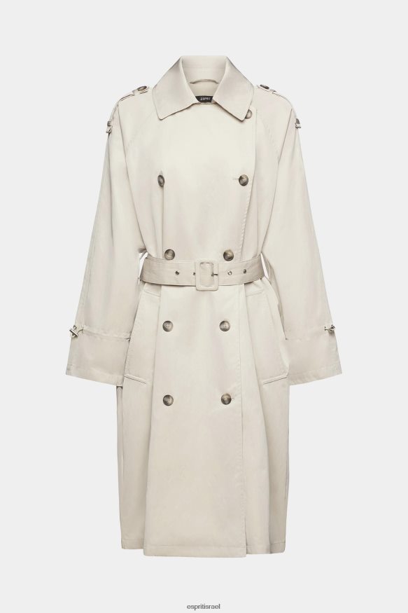 מעילים il Esprit נשים מעיל טרנץ' כפול חזה חום בהיר X088P4266