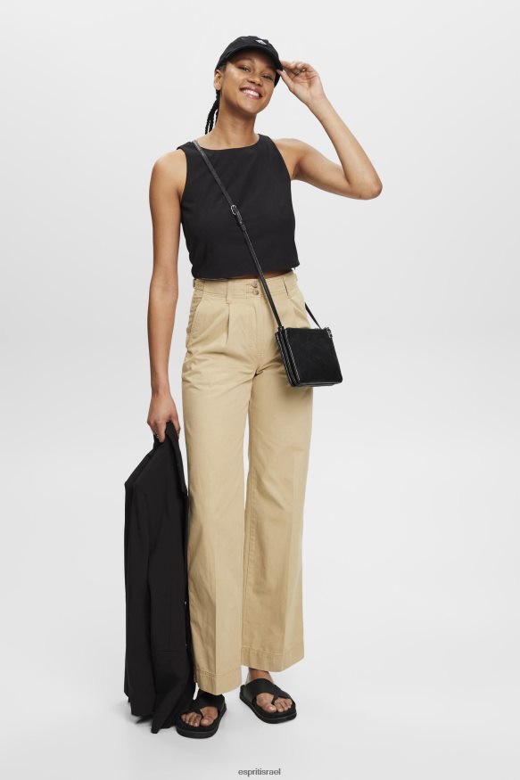 חולצות il Esprit נשים חולצה קצוצה ללא שרוולים שָׁחוֹר X088P4307