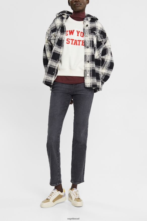 דֵנִים il Esprit נשים ג'ינס מתיחה בגובה רגליים ישרות כביסה אפורה כהה X088P4328