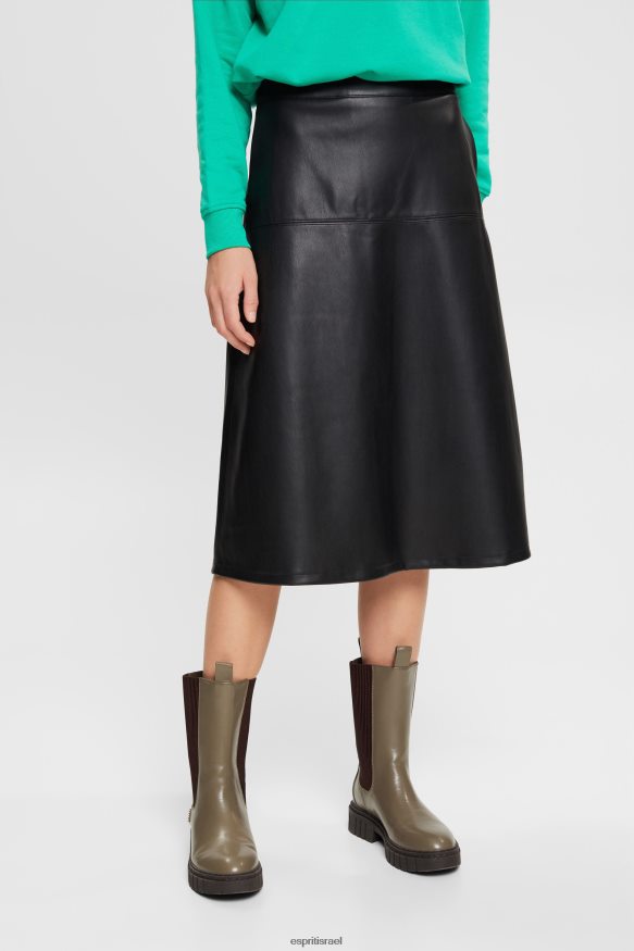 חצאיות il Esprit נשים חצאית מידי מעור מלאכותי מפותלת שָׁחוֹר X088P4405