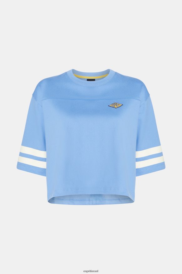 חולצות טריקו il Esprit נשים חולצת רוגבי עם לוגו ורסיטי קצוץ לבנדר כחול בהיר X088P4414