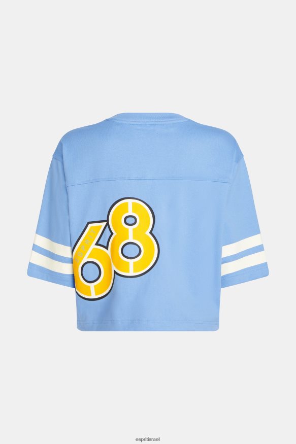 חולצות טריקו il Esprit נשים חולצת רוגבי עם לוגו ורסיטי קצוץ לבנדר כחול בהיר X088P4414