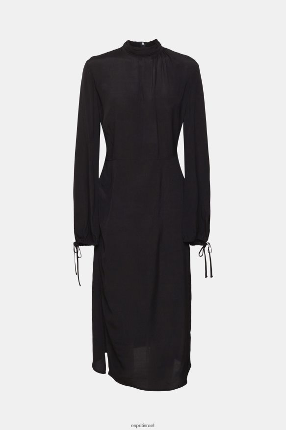 שמלות il Esprit נשים שמלת צווארון סטנד אפ שָׁחוֹר X088P4424