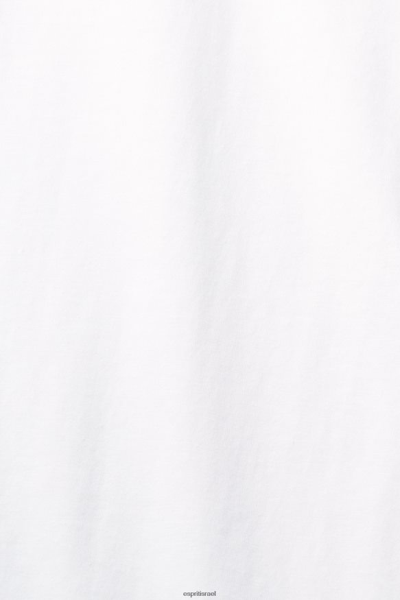 חולצות טריקו il Esprit נשים חולצת טריקו צווארון כותנה לבן X088P4456