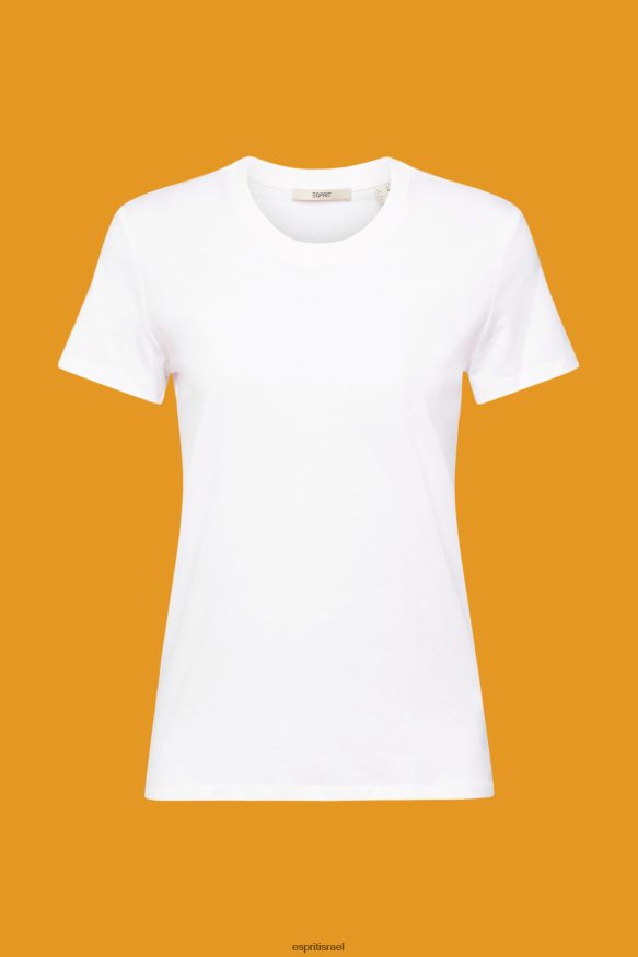 חולצות טריקו il Esprit נשים חולצת טריקו צווארון כותנה לבן X088P4456