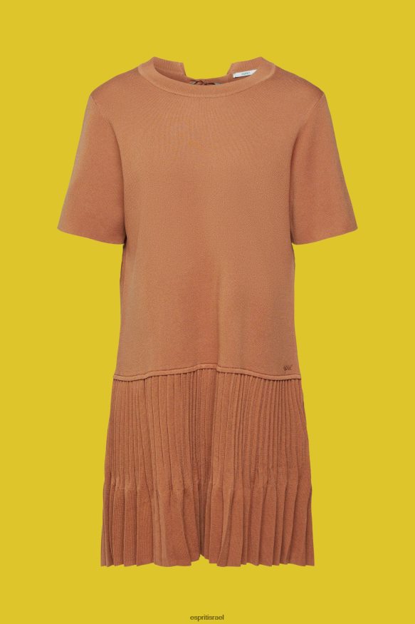 שמלות il Esprit נשים שמלת פפלום קפלים חום X088P4488