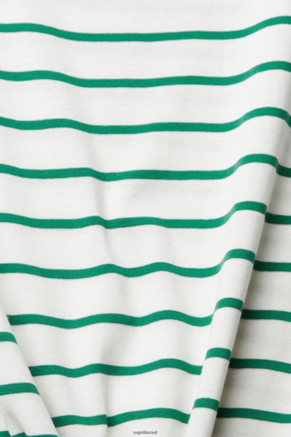 חולצות טריקו il Esprit נשים חולצת טריקו פס אופנה ירוק אזמרגד X088P4519