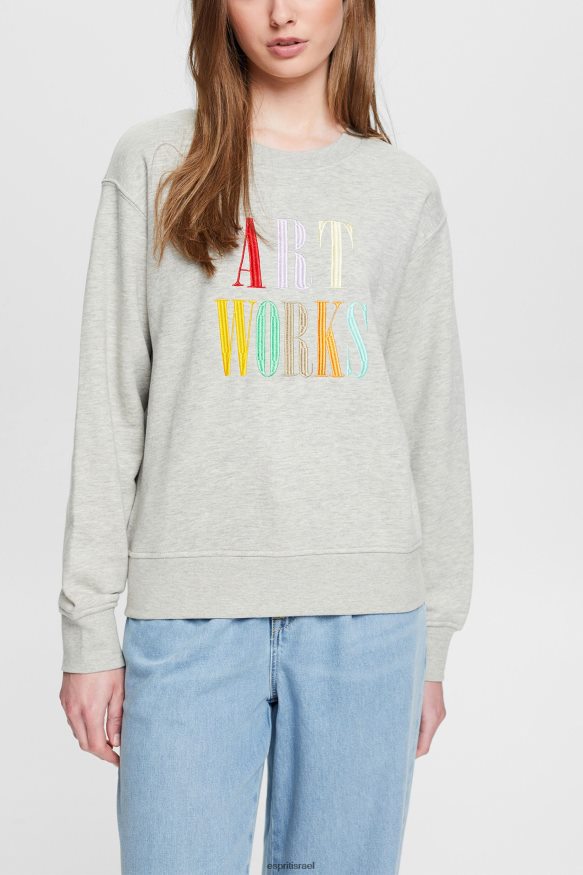 סווטשירטים וקפוצ'ונים il Esprit נשים סווטשירט קז'ואל סלוגן אפור בהיר X088P4540