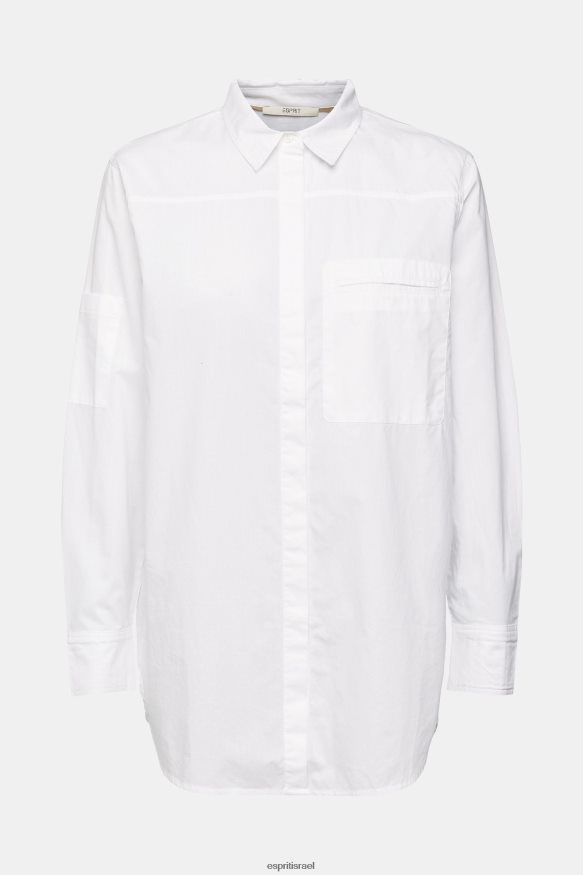 חולצות il Esprit נשים חולצת חולצה, כותנה אורגנית לבן X088P4541