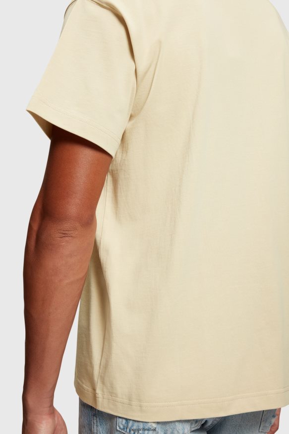 חולצות טריקו il Esprit גברים חולצת טריקו עם אפליקציית לוגו עם חזה חום בהיר X088P4608