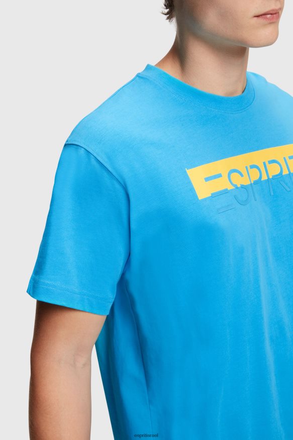 חולצות טריקו il Esprit גברים חולצת טריקו אפליקציית לוגו ברק מט טורקיז X088P4618