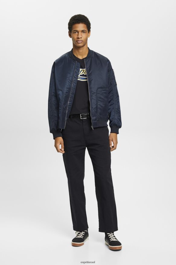 חולצות טריקו il Esprit גברים חולצת כותנה בהדפס לוגו רטרו שָׁחוֹר X088P4628