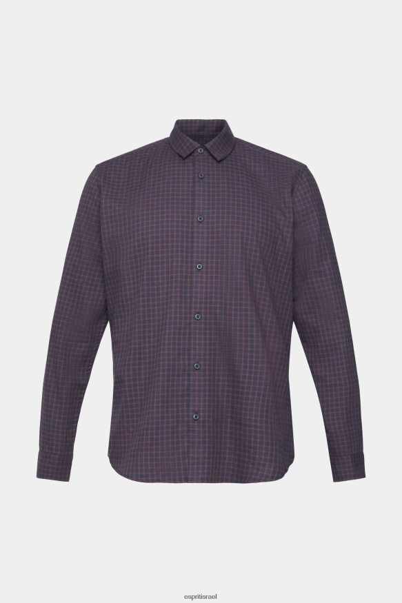 חולצות il Esprit גברים חולצה משובצת בגזרה דקיקה חיל הים X088P4689