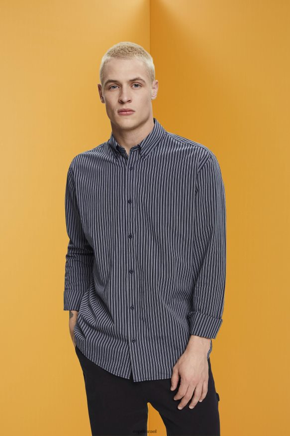 חולצות il Esprit גברים חולצת כותנה בת קיימא מפוספסת חיל הים X088P4706