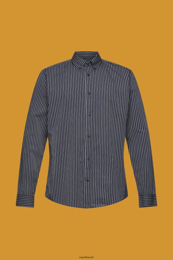 חולצות il Esprit גברים חולצת כותנה בת קיימא מפוספסת חיל הים X088P4706