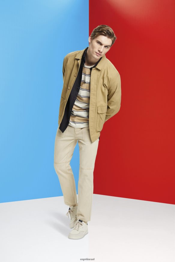 חולצות טריקו il Esprit גברים חולצת טריקו מכותנה בת קיימא עם פסים קרח X088P4707