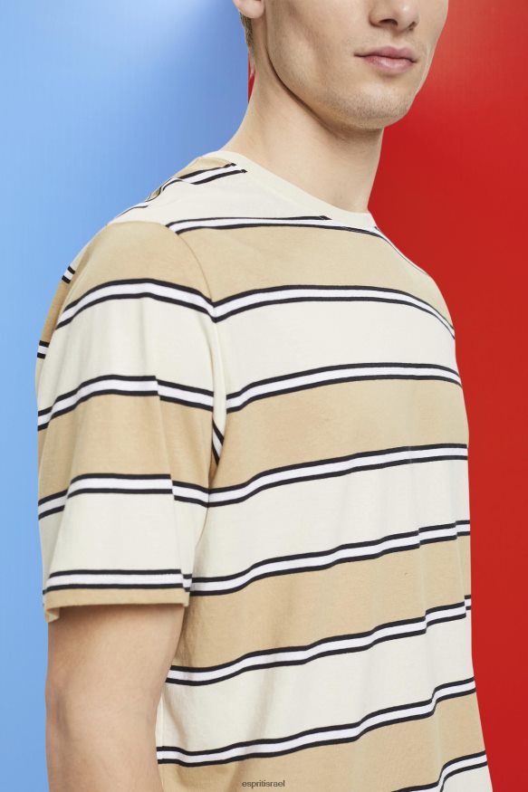 חולצות טריקו il Esprit גברים חולצת טריקו מכותנה בת קיימא עם פסים קרח X088P4707