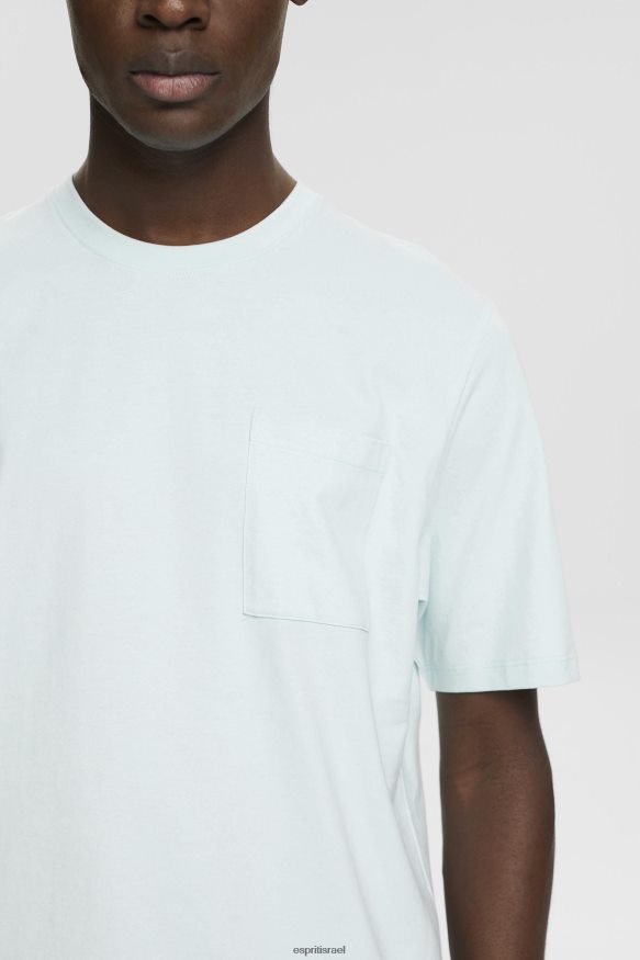 חולצות טריקו il Esprit גברים חולצת טריקו ג'רסי ירוק אקווה בהיר X088P4747