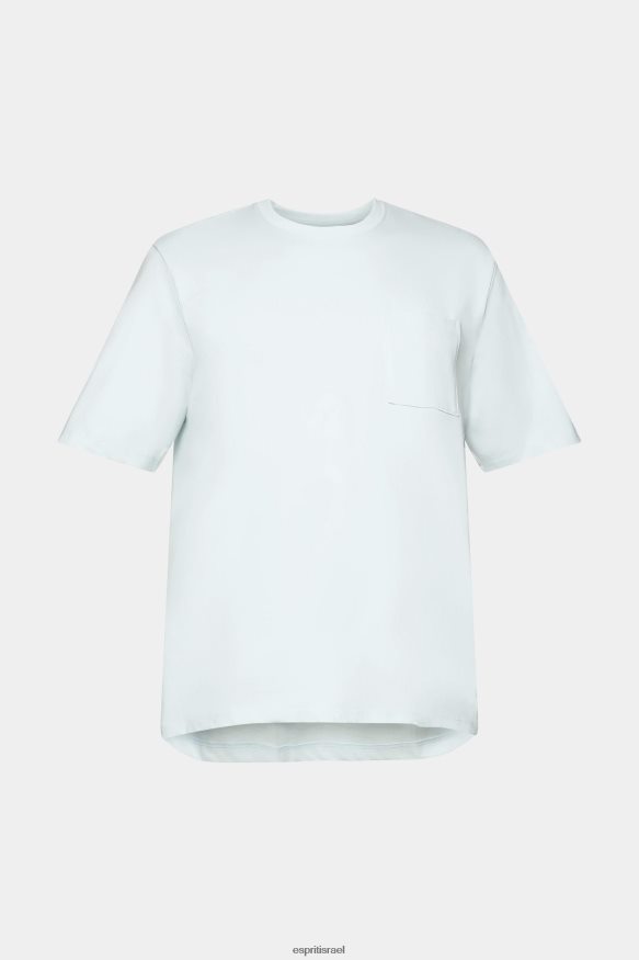 חולצות טריקו il Esprit גברים חולצת טריקו ג'רסי ירוק אקווה בהיר X088P4747