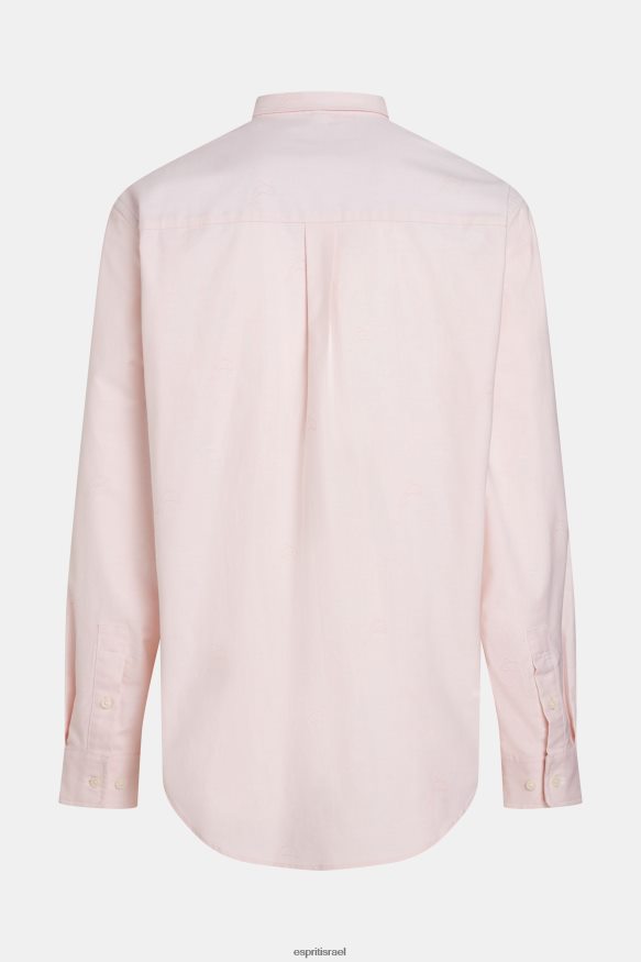 חולצות il Esprit גברים חולצת אוקספורד עם הדפס בגזרה רגועה ורוד בהיר X088P4796