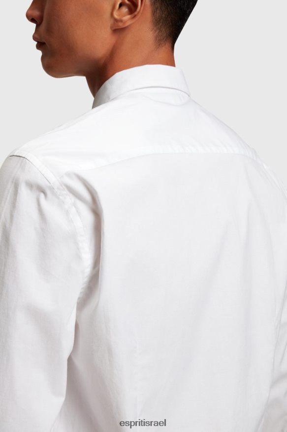 חולצות il Esprit גברים חולצת פופלין עם תג דולפינים בגזרה דקיקה לבן X088P4802