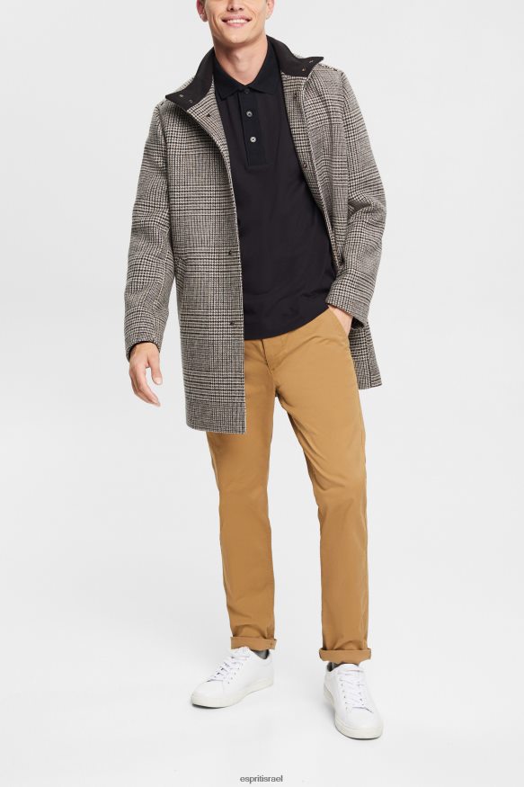 פולו il Esprit גברים חולצת פולו עם שרוולים ארוכים שָׁחוֹר X088P4819