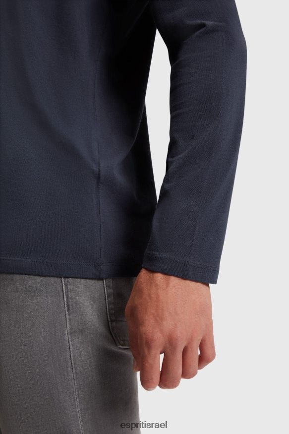 חולצות טריקו il Esprit גברים חולצת טריקו ג'רסי מוצק רגילה שָׁחוֹר X088P4858