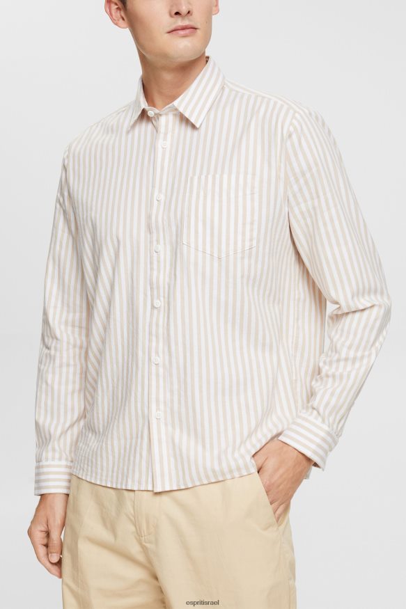 חולצות il Esprit גברים חולצת פסים קרם בז' X088P4871