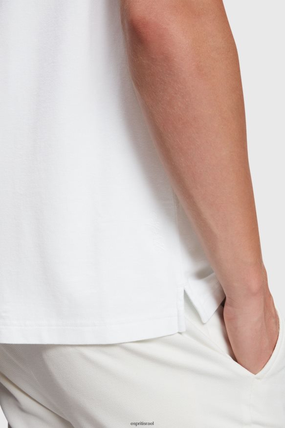 פולו il Esprit גברים מועדון טניס דולפינים פולו קלאסי לבן X088P4893