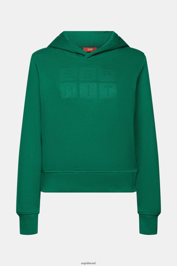 סווטשירטים וקפוצ'ונים il Esprit נשים קפוצ'ון לוגו רקום, כותנה אורגנית ירוק כהה X088P48
