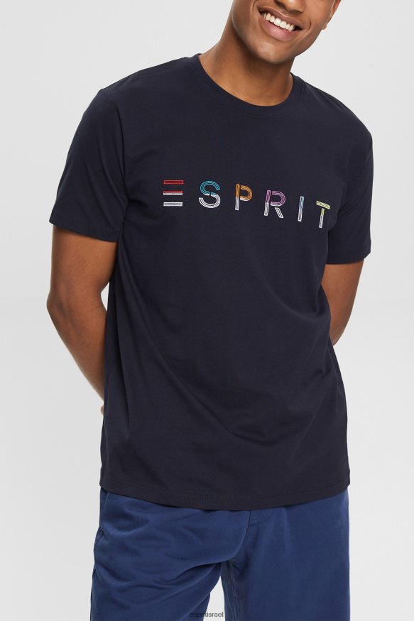 חולצות טריקו il Esprit גברים חולצת טי ג'רסי עם לוגו רקום חיל הים X088P4917